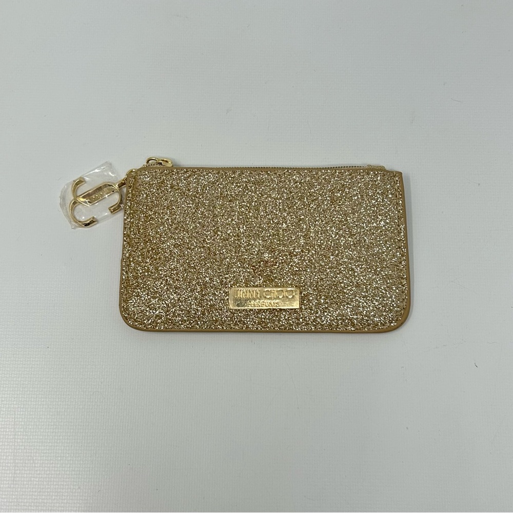 New With Tags Jimmy Choo Gold Sparkling Coin Purse